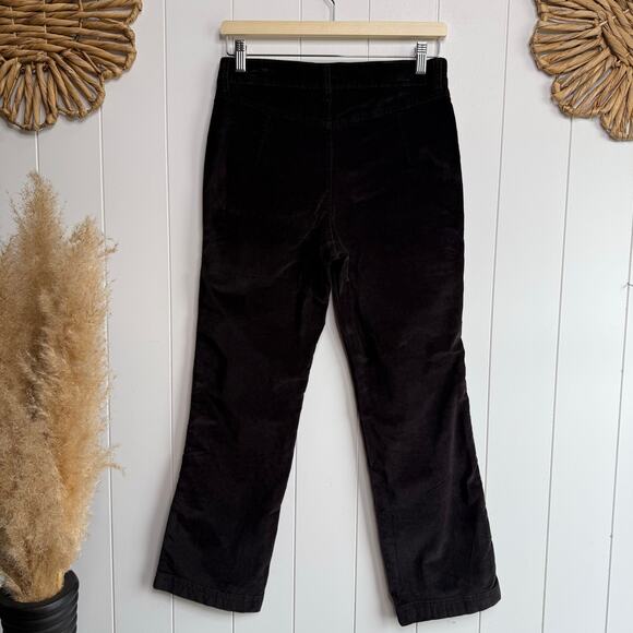 Free People corduroy pants velvet pants flare high rise cropped cotton 10 black - Picture 6 of 9